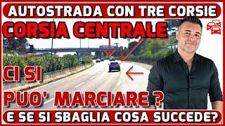 AUTOSTRADA A TRE CORSIE: IN QUALE SI DEVE MARCIARE? USO CORRETTO E SANZIONI.