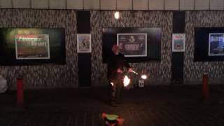 Amazing London street fire juggling performance