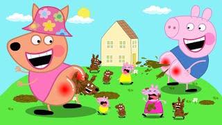 George and Peppa are playing the "Can't Stop Laughing" game!!!| Peppa Pig Funny Animation 04