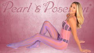 Ombre Nyxie - Stripe Cami Strap Very Sheer Nylon Pantyhose Tights Bodystocking by Pearl & Poseidon