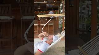 Another problem solved #innovation #hammocklife #dadjokes #backyardideas #mancave