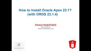 Oracle Apex 23.1 Installation?