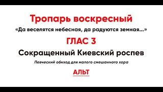  Тропарь воскресный, Глас 3 (альт) Да веселятся небесная, да радуются земная...