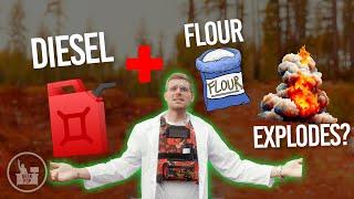 What Actually Happens When you Mix Diesel and Flour | Testing “Red Neck C4”