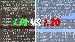 Майнкрафт 1.19 vs Майнкрафт 1.20 | Какой майнкрафт производительнее?