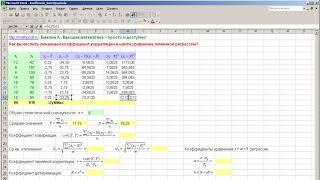 Как вычислить линейный коэффициент корреляции в MS Excel  и построить уравнение регрессии?