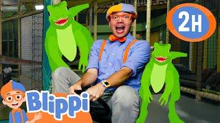 Blippi Plays With Baby Dinosaurs | Blippi Painting for Kids  | Moonbug Kids - Art for Kids ️