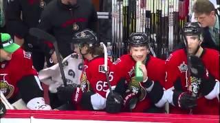 Erik Karlsson applauds Gonchar 3/17/12