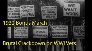 World War I Veterans Attacked by U.S. Army - 1932 Bonus March & the Great Depression (clip)