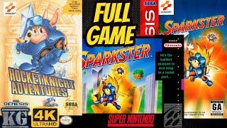 Rocket Knight / Sparkster TRILOGY [GEN/SNES] Gameplay Walkthrough FULL GAME [4K60ᶠᵖˢ]