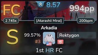 8.6⭐ Rektygon | BABYMETAL - Arkadia [Atarashii Mirai] +HR 99.57% (#3 994pp FC) - osu!