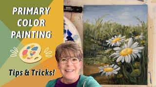 Acrylic Daisies Flower Painting Process with Traceable for Beginners - Use any medium - Annie Troe