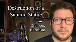 An Orthodox Christian Destroys a Statue of Satan in New Hampshire