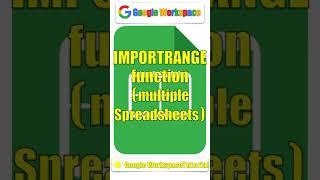 IMPORTRANGE function (multiple Spreadsheets) | #Short