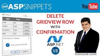 Delete Row with Confirmation in ASP.Net GridView control using VB.Net