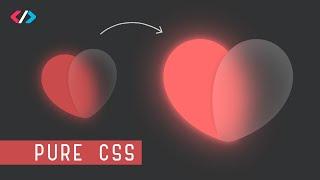 Glass Heart Glowing Animation using HTML & Pure CSS