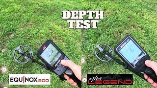 NOKTA LEGEND vs MINELAB EQUINOX 900 - DEPTH TEST WITH GENERAL SETTINGS.