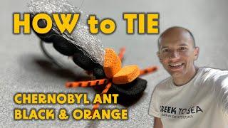 How to Tie a Chernobyl Ant Black & Orange fly tying foam terrestrial dressing pattern for trout dry