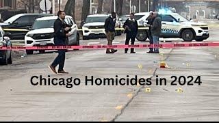 CHICAGO HOMICIDES FOR THE YEAR ENDING 2024