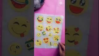 no glue no double sided tape DIY emoji stickers at home|paper emoji