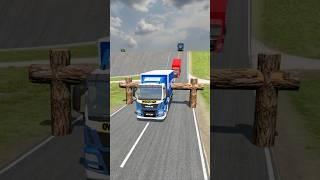 Colourful Cargo Trucks vs Logs Trap - BeamNG Drive