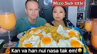 Miss Universe India kan hlimpui hle, Noodles, artui, Thai Ice Tea, kimchi, #asmr #mukbang #food