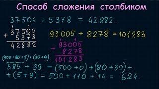 Сложение столбиком