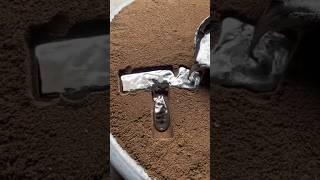 Melting Metal into a three tooth silver rake! Sand Casting Production Process