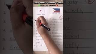 This is how Japanese check answers #maru #batsu #japan #teacherinjapan