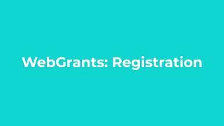 WebGrants: User/Organization Registration