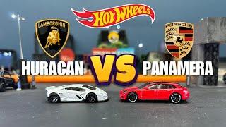 LAMBORGHINI VS PORSCHE HOTWHEELS DRAG RACING