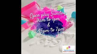 Open play Sunday 9am to 1pm & 2:45pm to 7pm