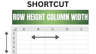 How to change row height and column width in excel - Excel Shortcut