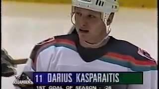 Darius Kasparaitis smashes Wayne Gretzky and then scores (1996)