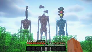 SIRENHEAD WITH TRAFFIC LIGHT HEAD AND LAMPHEAD ATTACK MY HOUSE IN MINECRAFT !