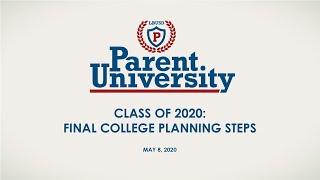 Class of 2020 Final College Planning Steps