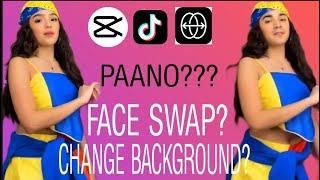 PAANO MAG FACE SWAP AT CHANGE NG BACKGROUND NG LIBRE |#tiktok #andreabrillantes #paolocontis #capcut