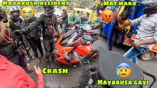 Hayabusa ka Accident ho gaya  bheech road mai jhagda  Bike ka tagda nuksaan ho gaya 