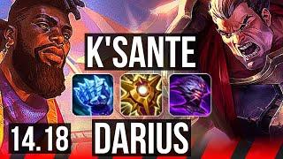 K'SANTE vs DARIUS (TOP) | 8/0/7, Legendary | NA Grandmaster | 14.18