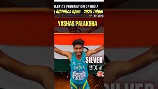  YASHAS PALAKSHA – SILVER MEDAL 400m Hurdles | 49.22s PB | Taiwan Open 2025  #athletics #400mh