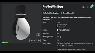 Claiming the ProToWin Egg UGC Limited | Roblox