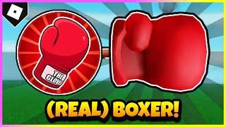 How to ACTUALLY get BOXER GLOVE + "The Glove" BADGE in SLAP BATTLES! [ROBLOX]