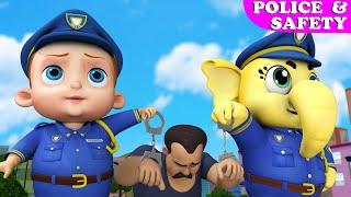 Policeman Keeps Everyone Safe | Police Car Chase Thief Bike | Nursery Rhymes For Babies & Kids Songs