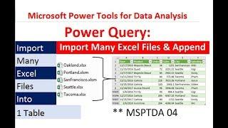 MSPTDA 04: Power Query: Import Multiple Excel Files & Combine (Append) into Proper Data Set