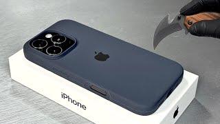 iPhone 16 Pro Black Titanium Unboxing 1TB + Accessories (Silicone Case Midnight Blue) Aesthetic ASMR