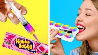 6 GENIUS FOOD HACKS EVERYONE SHOULD KNOW || Sneak Candies At School by 123 Go! Genius