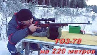 ТОЗ-78-04 стрельба на 220 метров в мороз. Тозик удивил!!! 22LR.