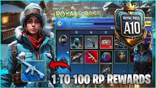 GLACIER x PUBG MOBILE A10 ROYAL PASS//1 TO 100 RP REWARDS // ( A10 ROYAL PASS PUBG MOBILE/BGMI )