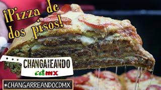 ¡Pizza de hamburguesa de dos pisos! Colchon´s Pizza |CHANGARREANDO CDMX