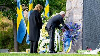 King Carl Gustaf and Queen Silvia at memorial ceremony of the sinking of M/S Estonia